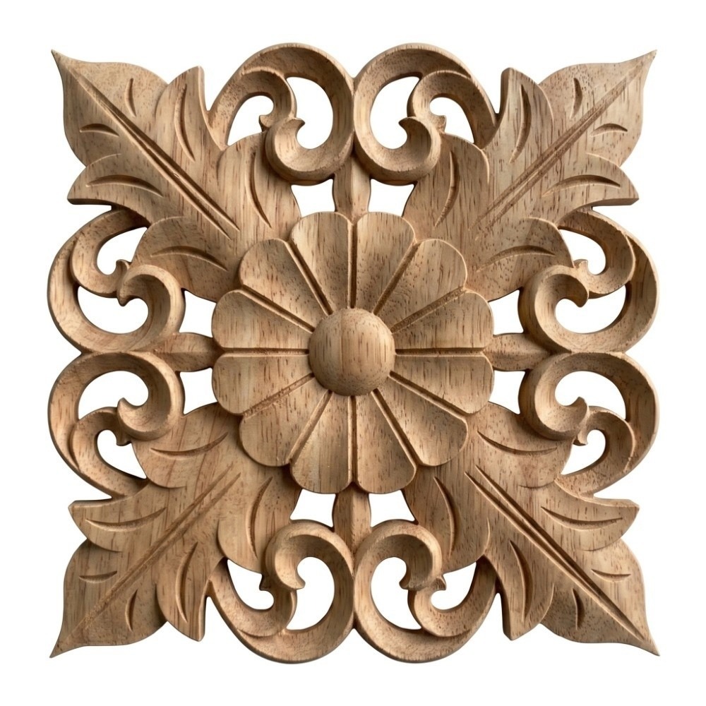 Embellish Craft - Aplique de Madeira Entalhada Marrom Claro