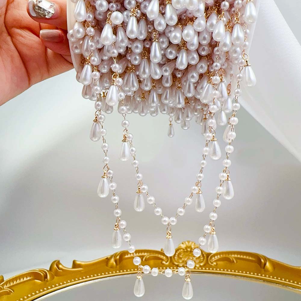 Pearl Trim Chain - 0.5m 1m imitação de pérola waterdrop