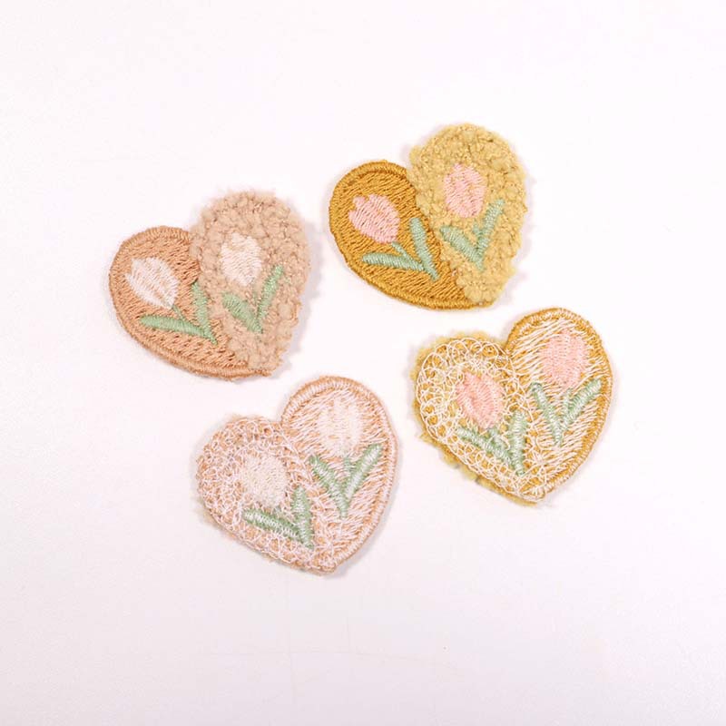 Lã Plush Love Flower Applique, - Applique Patch Flower avaliação e preço